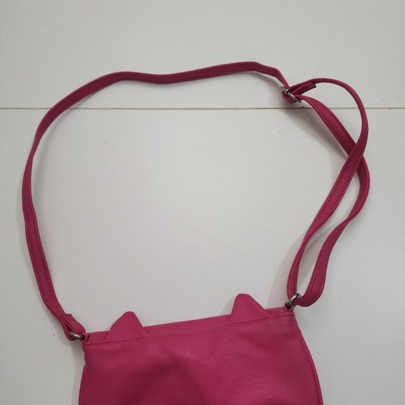 Pink Cat Face Crossbody Purse Cute Novelty Animal Mini Bag Adjustable Strap - Picture 8 of 11